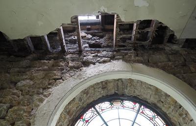 Dry rot at St John's church Lancaster